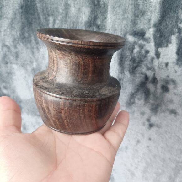 Small Wooden Hand Carved Vase - Picture 6 of 6